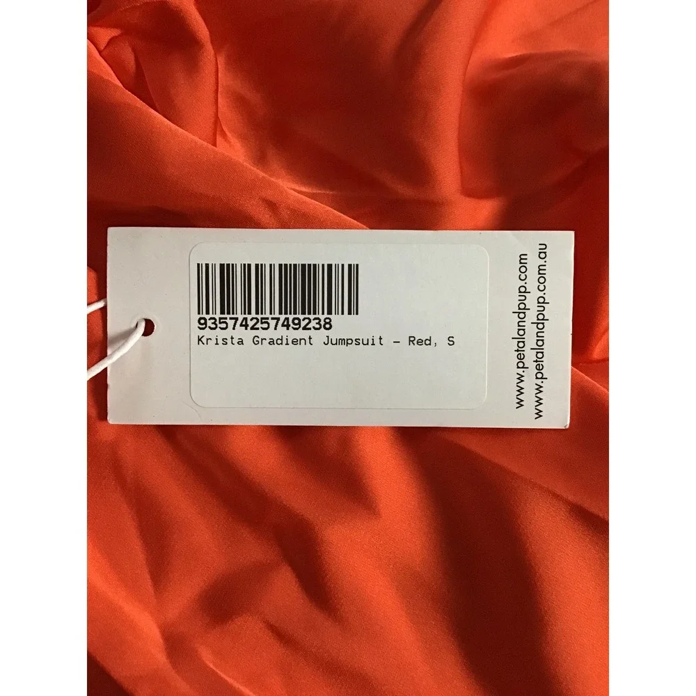 Petal & Pup Women's Red V Neck Long Sleeves Krista Gradient Jumpsuit Size S NWT